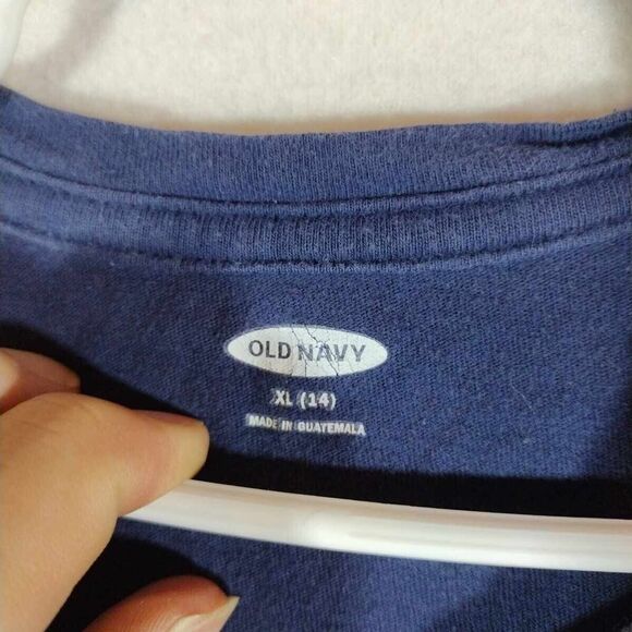 Girls Size Xl 14 Old Navy Actve Cropped Short Sleeve Shirt Blue - Picture 7 of 9